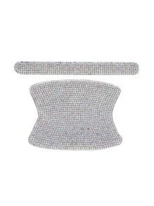 2pcs Rhinestone Decor Car Door Handle Sticker - Multicolor - View 4