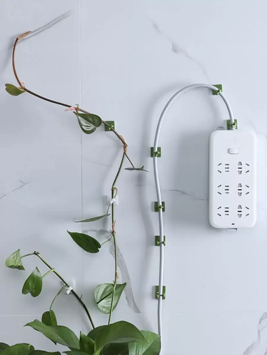 10 cái Ngẫu nhiên Thực vật Leo lên Tường Kẹp Cố định - màu xanh lá - Xem 1