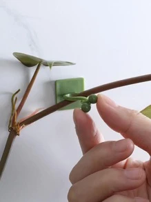 10 cái Ngẫu nhiên Thực vật Leo lên Tường Kẹp Cố định - màu xanh lá - Xem 5