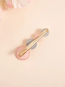 圓形裝飾鴨嘴夾 - 淺粉色 - 查看 2