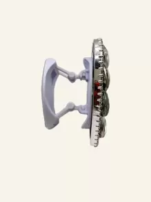 1 件水钻心形设计引人注目的手机握把，兼容 、Android 手机，生日、家人、朋友礼物，推拉式手机握把、手机支架、手机配件 - 白色 - 查看 7