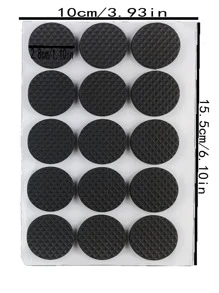 Almohadilla de pie de mesa antideslizante de 30 piezas, pegatina de pierna de silla redonda de EVA negra, para oficina en casa - Negro - Ver 2