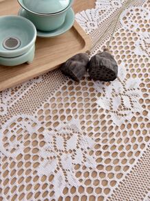 鏤空蕾絲桌旗 - 米色 - 查看 3