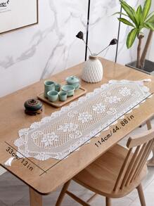 鏤空蕾絲桌旗 - 米色 - 查看 4
