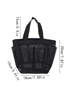 1pc Mesh Bag Handbags Shower Caddy Portable For College Dorm Large Bathroom Tote Bag With Multi Pockets Shower Portable Bag For Travel Storage Bag, Makeup Bag, Cosmetic Bag, Vacation Organizer, Large Capacity Makeup Organizer Makeup Case, For Lipstick, Brush, Skincare, Mobile Phone, Coin, Small Items, For Home, Gift, Vacation And Festival Halloween Christmas Multifunctional Use,Boho Vibes,For Holiday Beach, Bathroom Collection, Bedroom Collection, Large Capacity