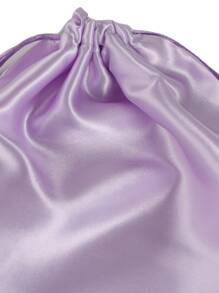 1pc Satin Wig Storage Bag - Mauve Purple - View 4