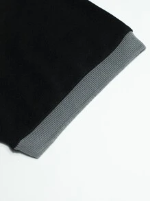 Manfinity Homme Hombres Camisa polo panel en contraste - Negro - Ver 8