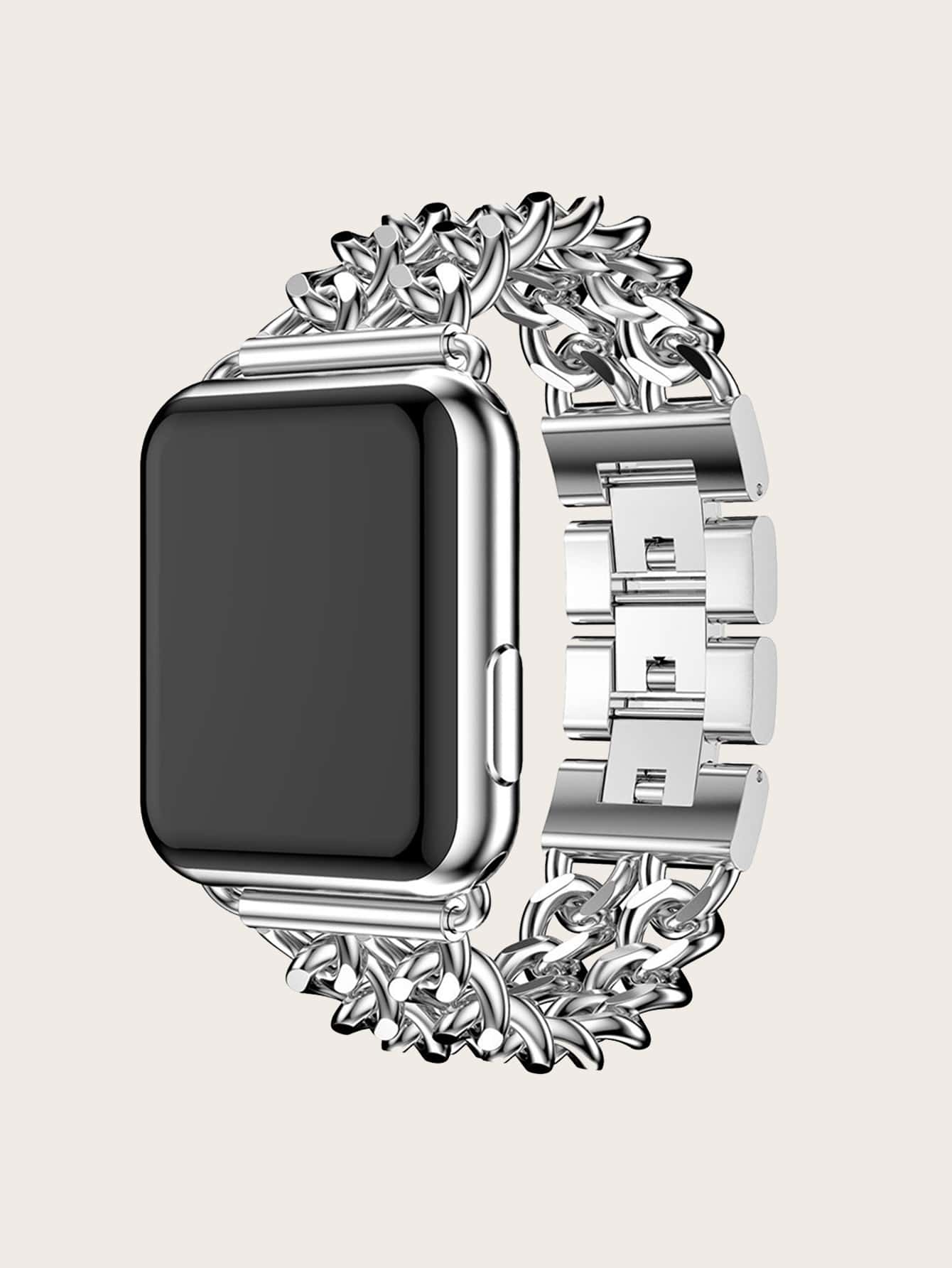 Double Chain Style Apple Watch Band - Silver - View 1