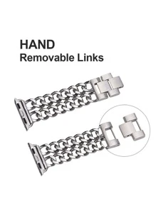Double Chain Style Apple Watch Band - Silver - View 3