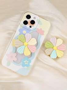 1pc Flower Design Stand-Out Phone Holder - Multicolor - View 2