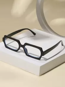 Unisex Rectangular Plastic Small Frame Black Eyeglasses, Computer/Gaming/TV/Phone Glasses, Light Glasses, Fashion Optical Glasses Frame - Black - View 2