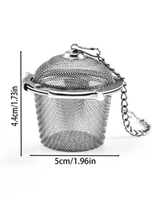 1pc Stainless Steel Tea Infuser Filter Bag, For Spices, Herbs, Condiments, Hot Pot, 2 Styles Random Delivery Back To School - Silver - View 2
