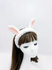 Rabbit Ear Decor Fluffy Hair Bandbathroom Decor Summer - White - View 1