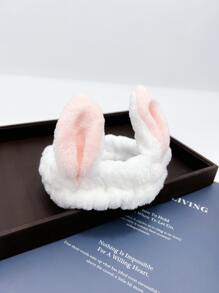 Rabbit Ear Decor Fluffy Hair Bandbathroom Decor Summer - White - View 3