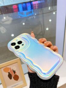 Vỏ điện thoại trong suốt có khung hình gợn sóng - Nhiều màu - Xem 3