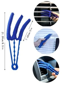 1pc Random Color Microfiber Removable Washable Cleaning Brush Clip Household Duster Window Leaves Blinds Cleaner Brushes Tool - Multicolor - View 2