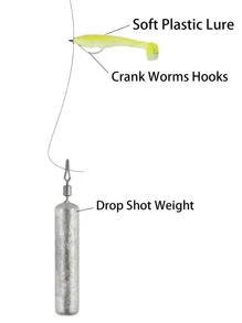 GOTURE 50pcs Fishing Pencil Drop Shot Weights Lead Skinny Sinkers With Barrel Swivel - Multicolor - View 7