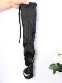 2pcs Long Body Wave Ponytail Synthetic Hair Extension - Black - View 4
