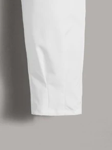 SHEIN Toddler Boys Drawstring Waist Slant Pocket Trousers - White - View 4