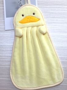1pc Duck Design Hand Towel, Cartoon Duck Design Washcloth For Bathroom - Yellow - View 3
