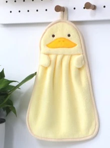 1pc Duck Design Hand Towel, Cartoon Duck Design Washcloth For Bathroom - Yellow - View 4