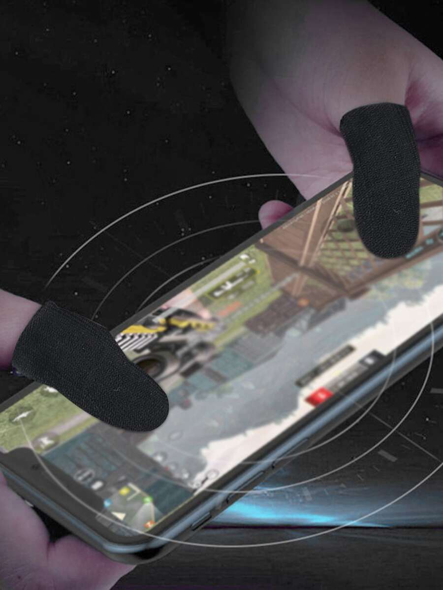 2pcs Gaming Finger Sleeve - Black - View 1