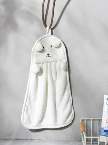 2pcs Cartoon Bear Design Hand Towel, Cute Comfortable Flannelette Washtowel For Home - Multicolor - View 5