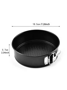 1pc Carbon Steel Cake Pan - Black - View 2