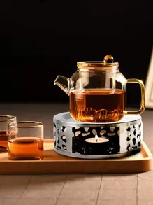 1set Stainless Steel Alcohol Stove, Simple Hollow Out Design Tea Stove For Household