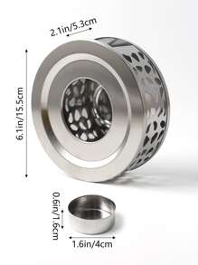 1set Stainless Steel Alcohol Stove, Simple Hollow Out Design Tea Stove For Household