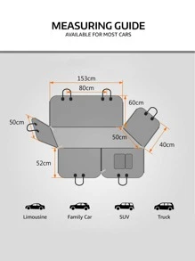 1 tấm thảm ngồi ô tô cho thú cưng chần bông hình học - màu đen - Xem 3