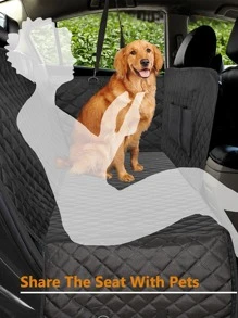 1 tấm thảm ngồi ô tô cho thú cưng chần bông hình học - màu đen - Xem 6