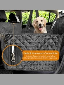 1 tấm thảm ngồi ô tô cho thú cưng chần bông hình học - màu đen - Xem 7