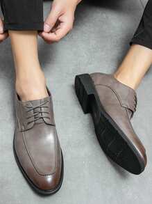 男士牛津鞋繫帶設計禮服鞋灰色