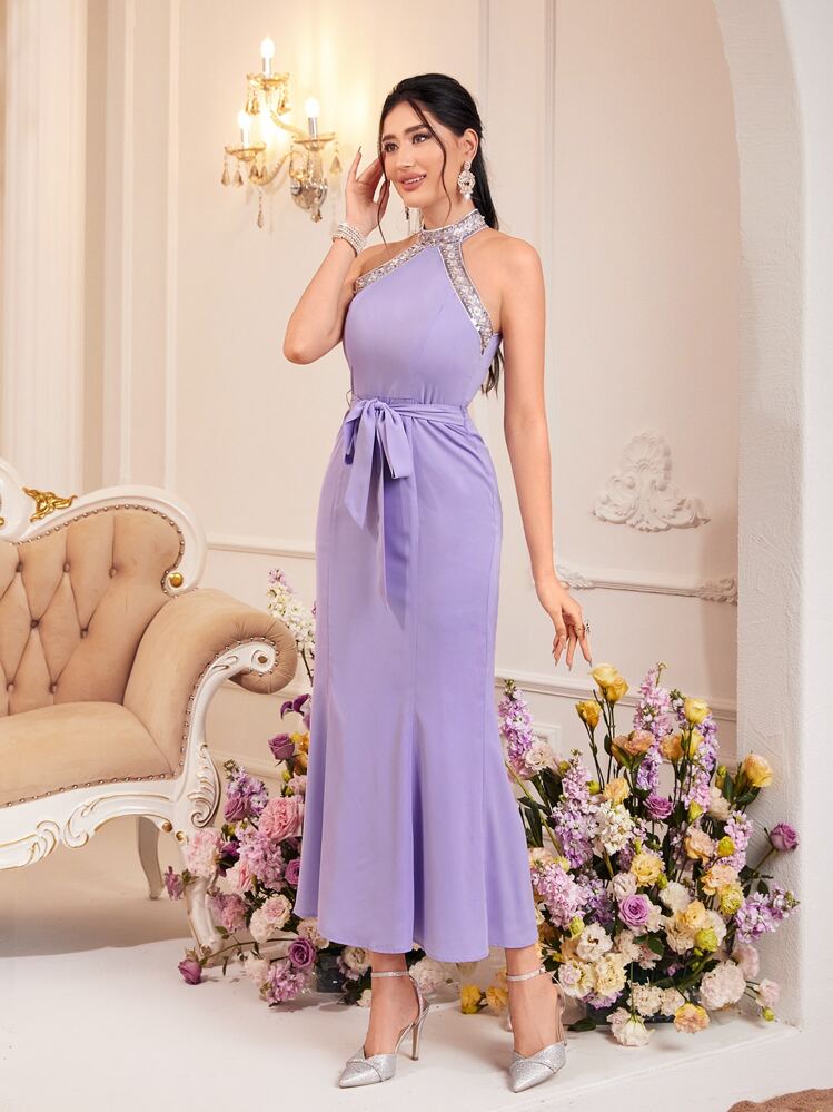 Modelyn ラインストーン詳細 ベルトドレス & ケープ | SHEIN JAPAN