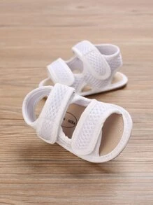 Giày Sandal em bé màu trơn - trắng - Xem 4
