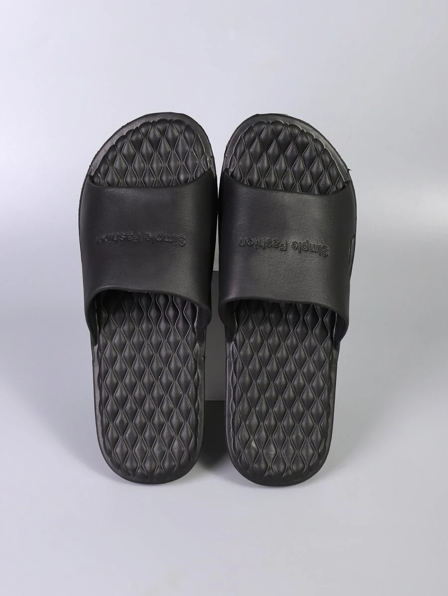 男士大尺寸拖鞋 - 黑色 - 查看 1