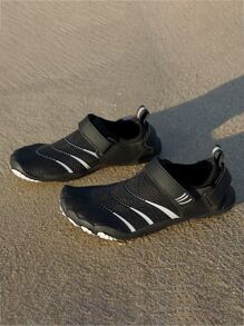 Giày thể thao dây buộc móc và vòng có họa tiết kẻ sọc cho nam, Giày đi lạch thể thao ngoài trời - màu đen - Xem 3