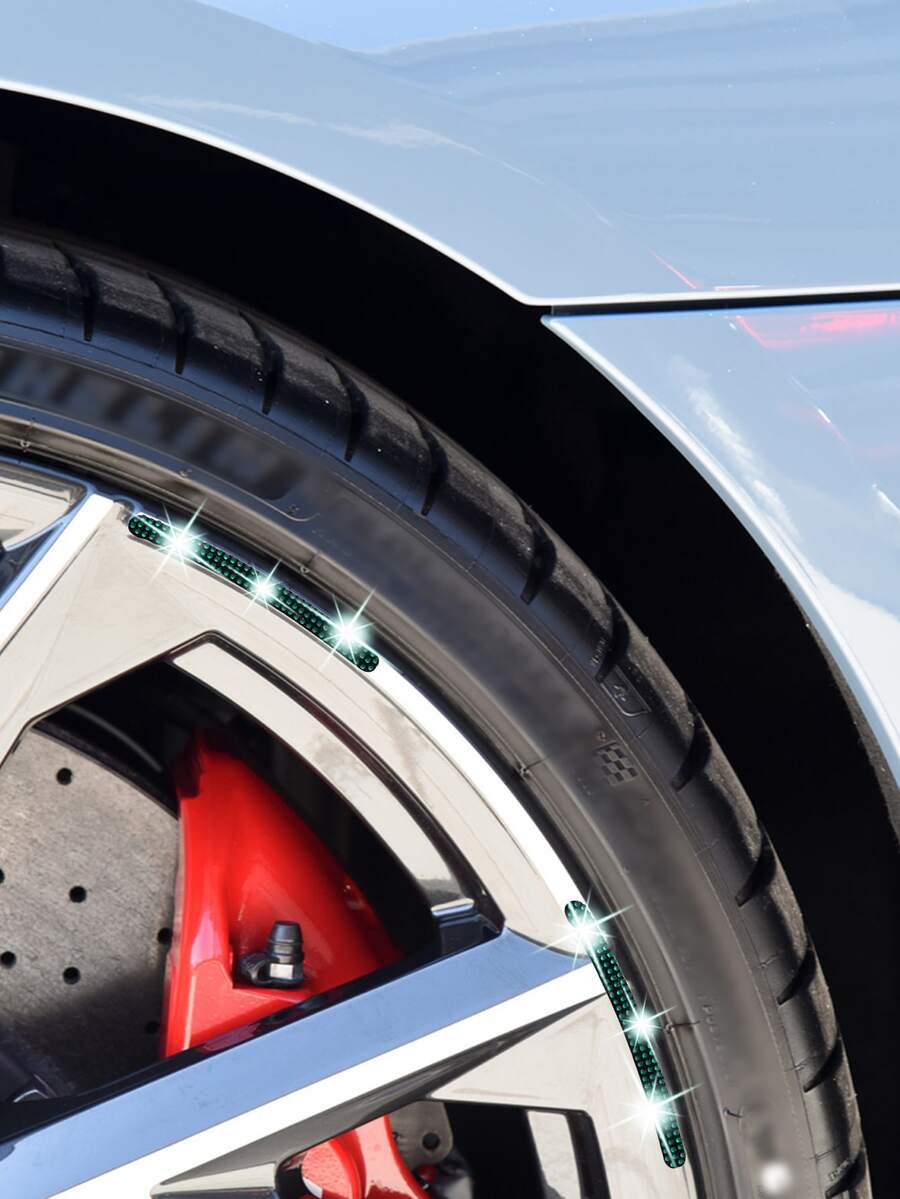 5 piezas Pegatina con diseño de diamante de imitación llanta - Multicolor - Ver 1