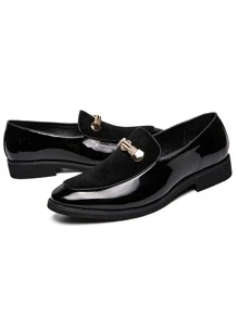 Giày cưới nam màu trơn - màu đen - Xem 3