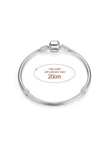 Brazalete con diseño de cuenta plata - Plateado - Ver 6