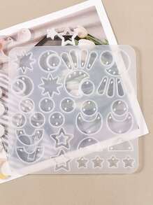 1pc Silicone Mold, Modern Moon & Star Design DIY Silicone Mold For Home - White - View 2