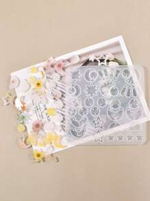 1pc Silicone Mold, Modern Moon & Star Design DIY Silicone Mold For Home - White - View 5