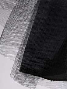 1 chiếc váy lót lưới đen/trắng dành cho nữ cosplay/váy lolita/váy tutu biểu diễn - màu đen - Xem 4