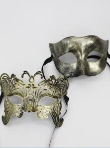 2pcs Hollow Out Costume Eye Shield - Bronze - View 1