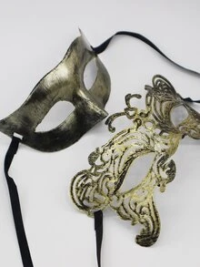 2pcs Hollow Out Costume Eye Shield - Bronze - View 3