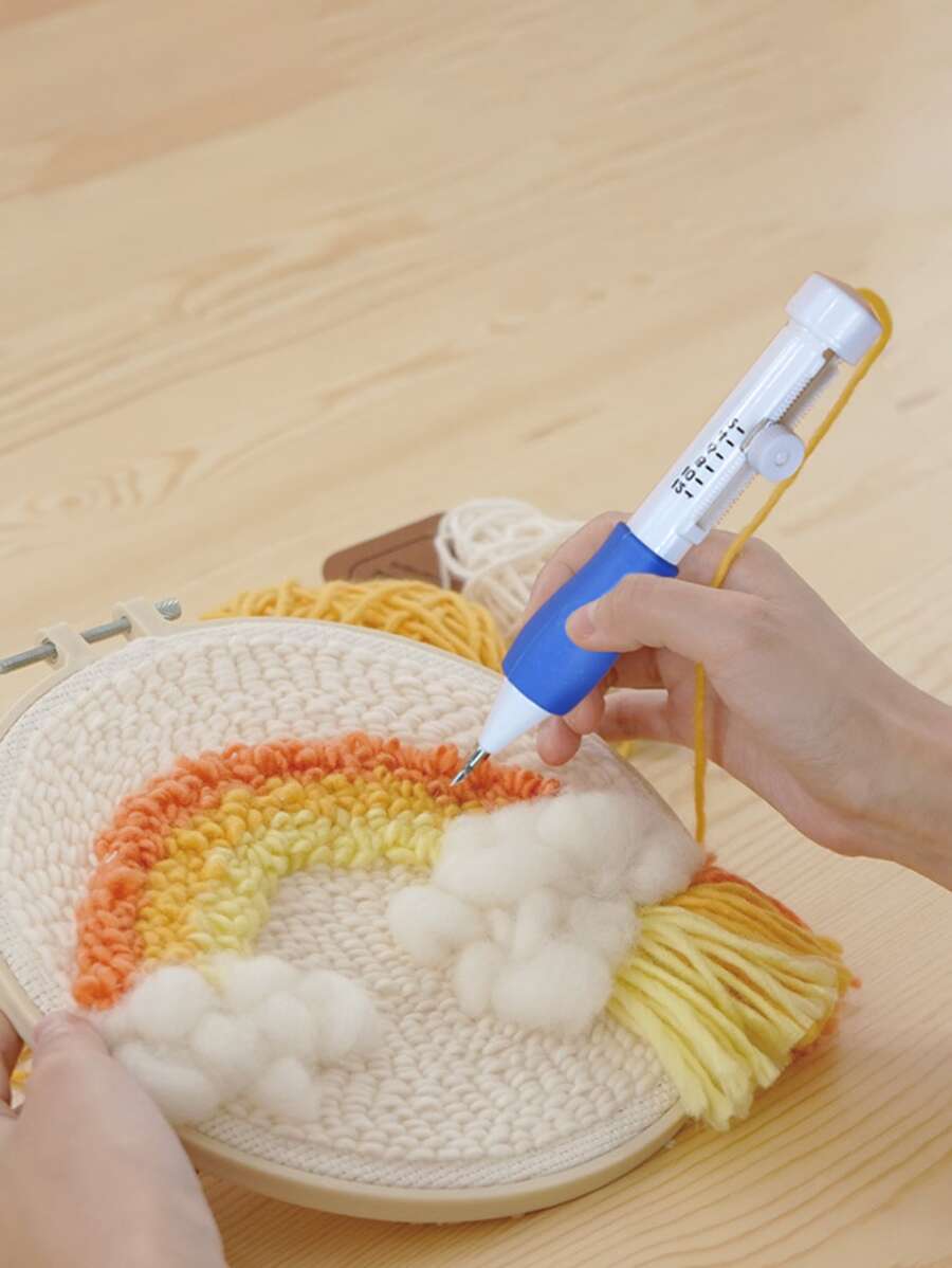 8 cái/bộ Len Nhựa Nỉ Chọc Kim, Len Nỉ Chọc Móc Thủ Công - Màu xanh lam - Xem 1