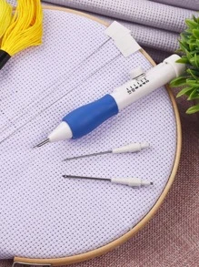 8 cái/bộ Len Nhựa Nỉ Chọc Kim, Len Nỉ Chọc Móc Thủ Công - Màu xanh lam - Xem 2