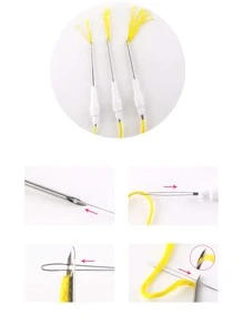 8 cái/bộ Len Nhựa Nỉ Chọc Kim, Len Nỉ Chọc Móc Thủ Công - Màu xanh lam - Xem 6