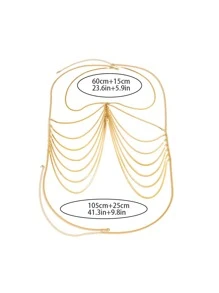 極簡身體鏈 - 金黃色 - 查看 3
